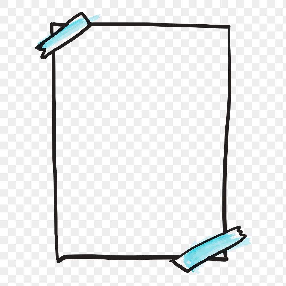 Blank notepaper png taped on wall in transparent background