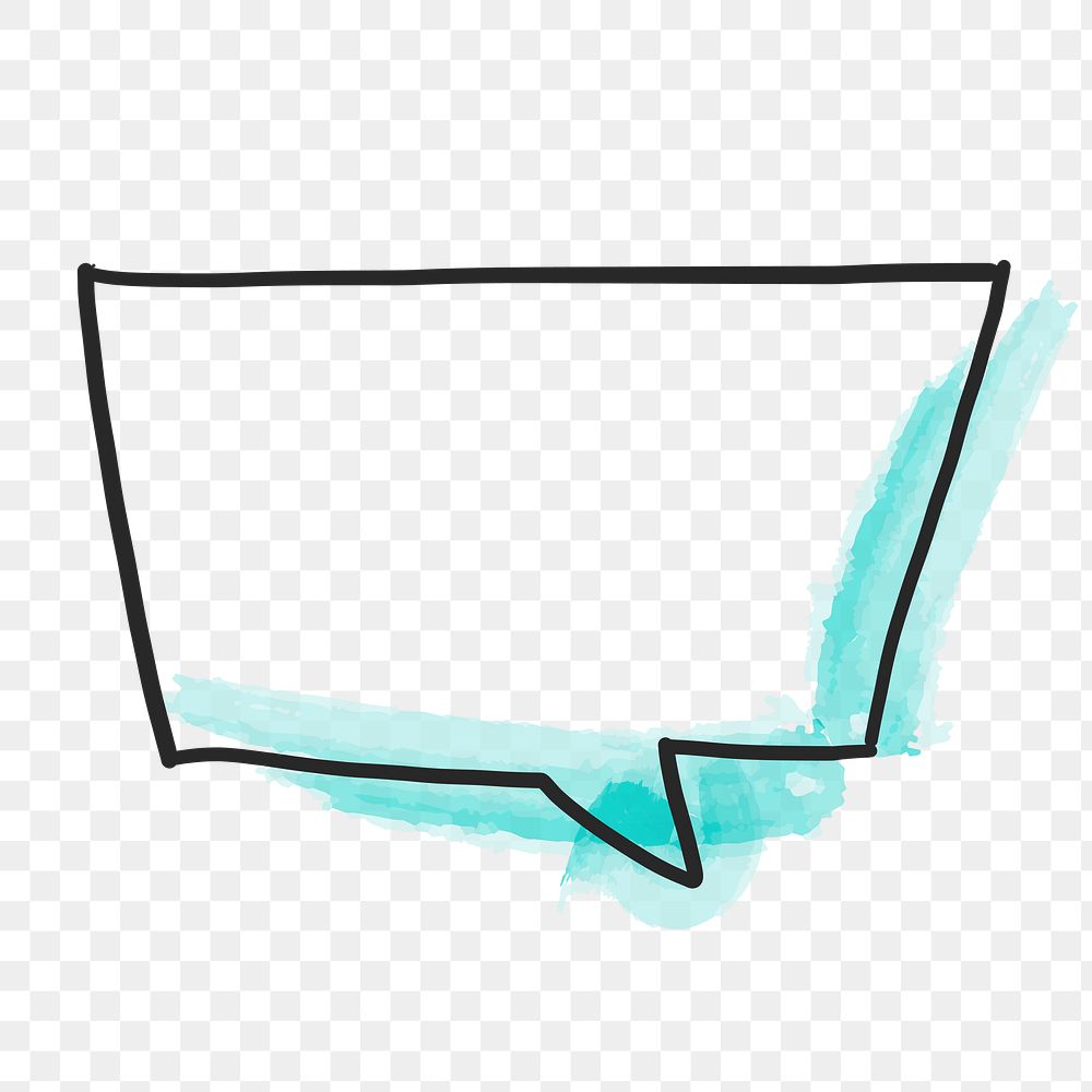 PNG rectangle speech bubble, doodle clipart in transparent background