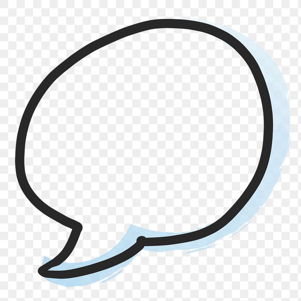 PNG blank speech bubble, doodle clipart in transparent background