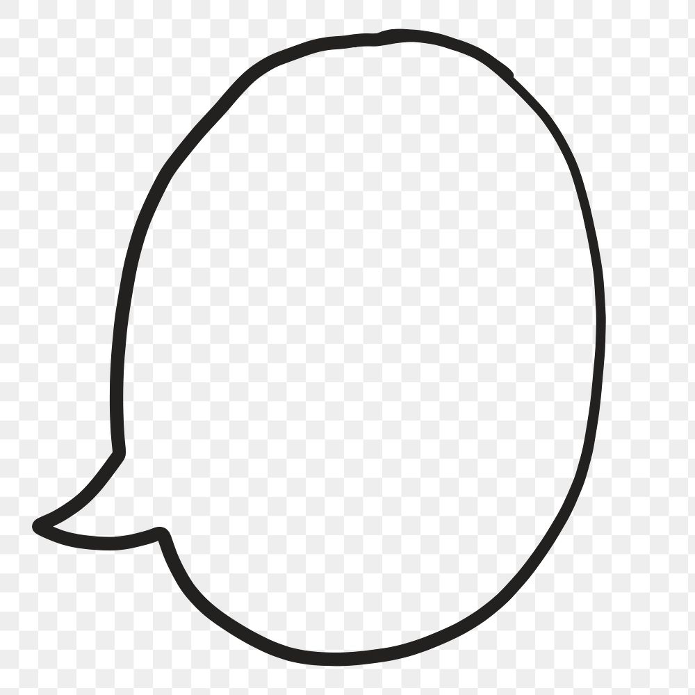 Speech bubble png, doodle clipart in transparent background