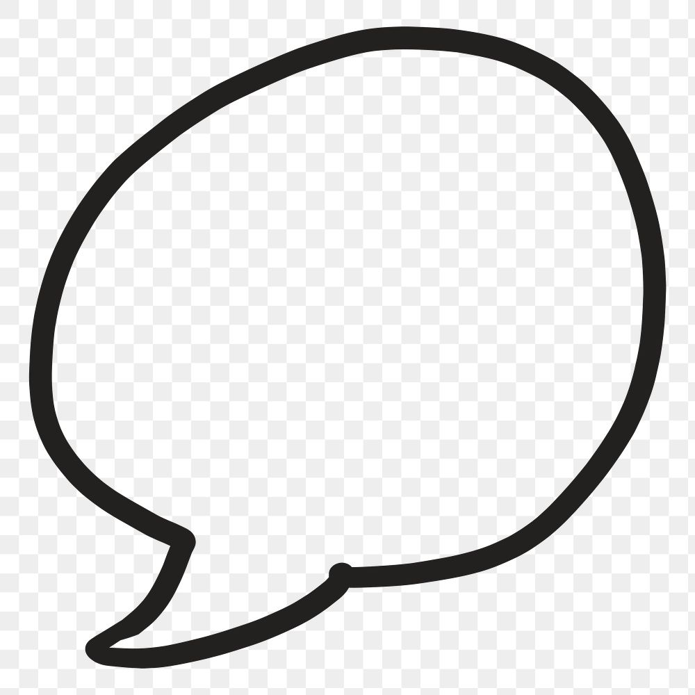PNG round speech bubble, doodle clipart in transparent background
