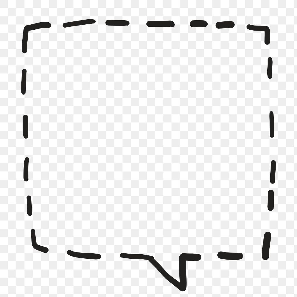 PNG speech bubble, dotted line clipart for quiet talking