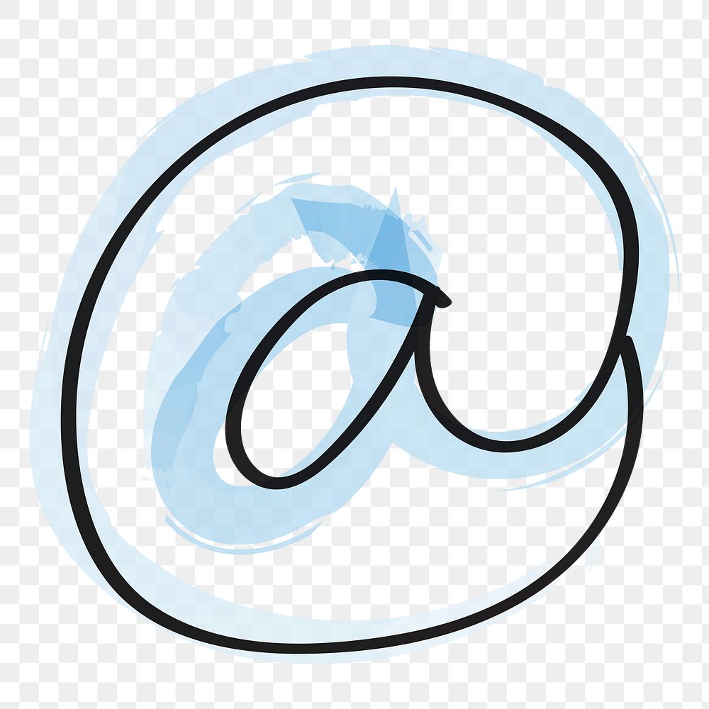 At sign png, social media and communication symbol in transparent background