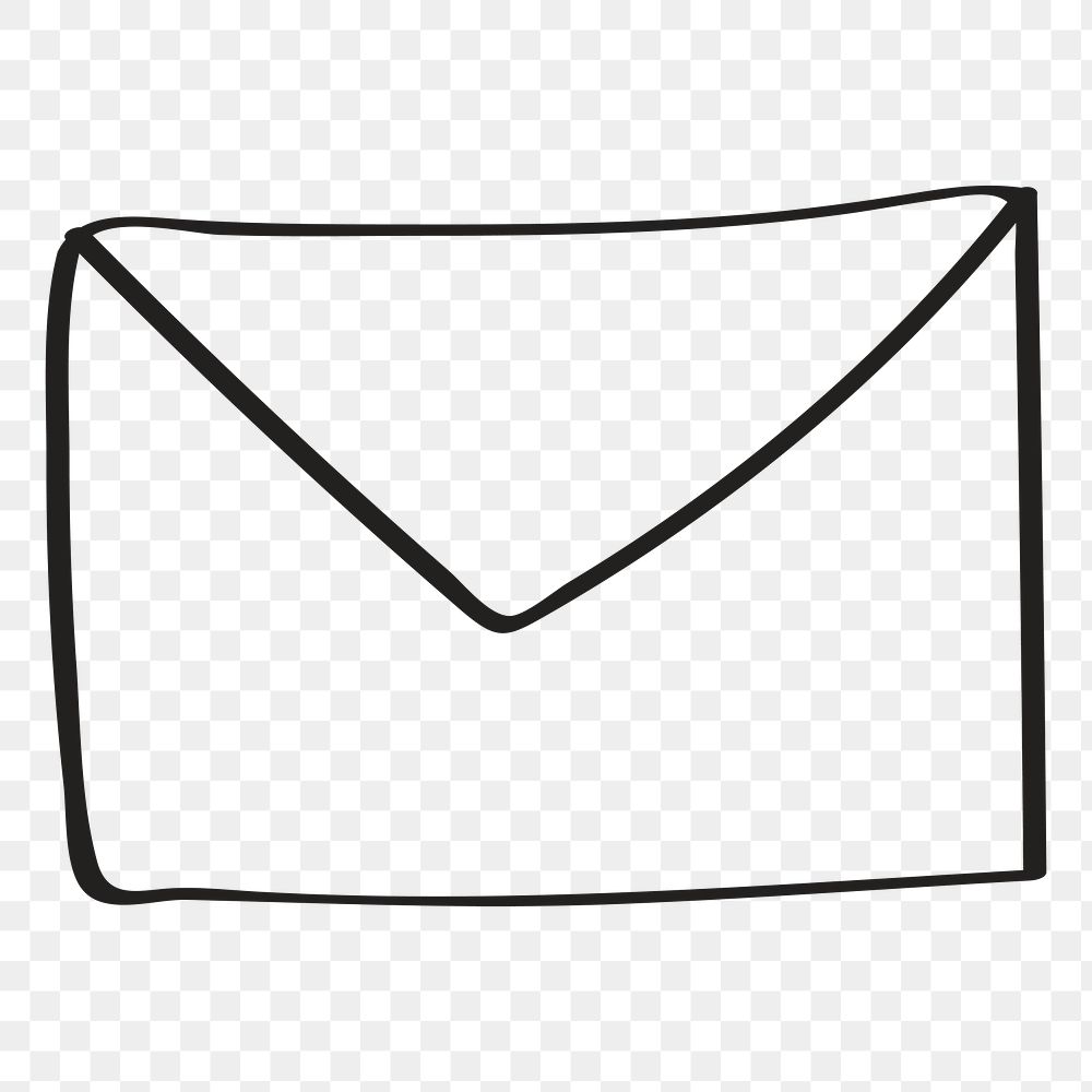 Envelope doodle png, business email clipart in transparent background