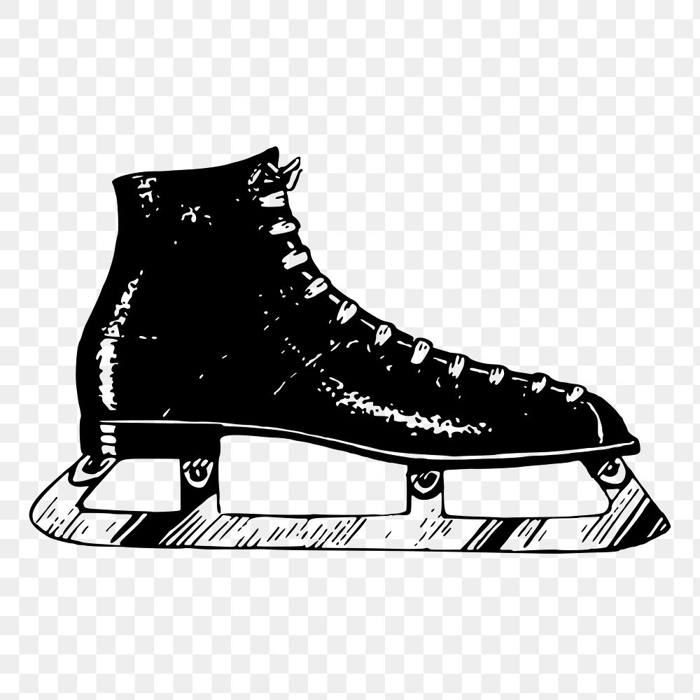 Figure skates png sticker, vintage shoes illustration on transparent background. Free public domain CC0 image.