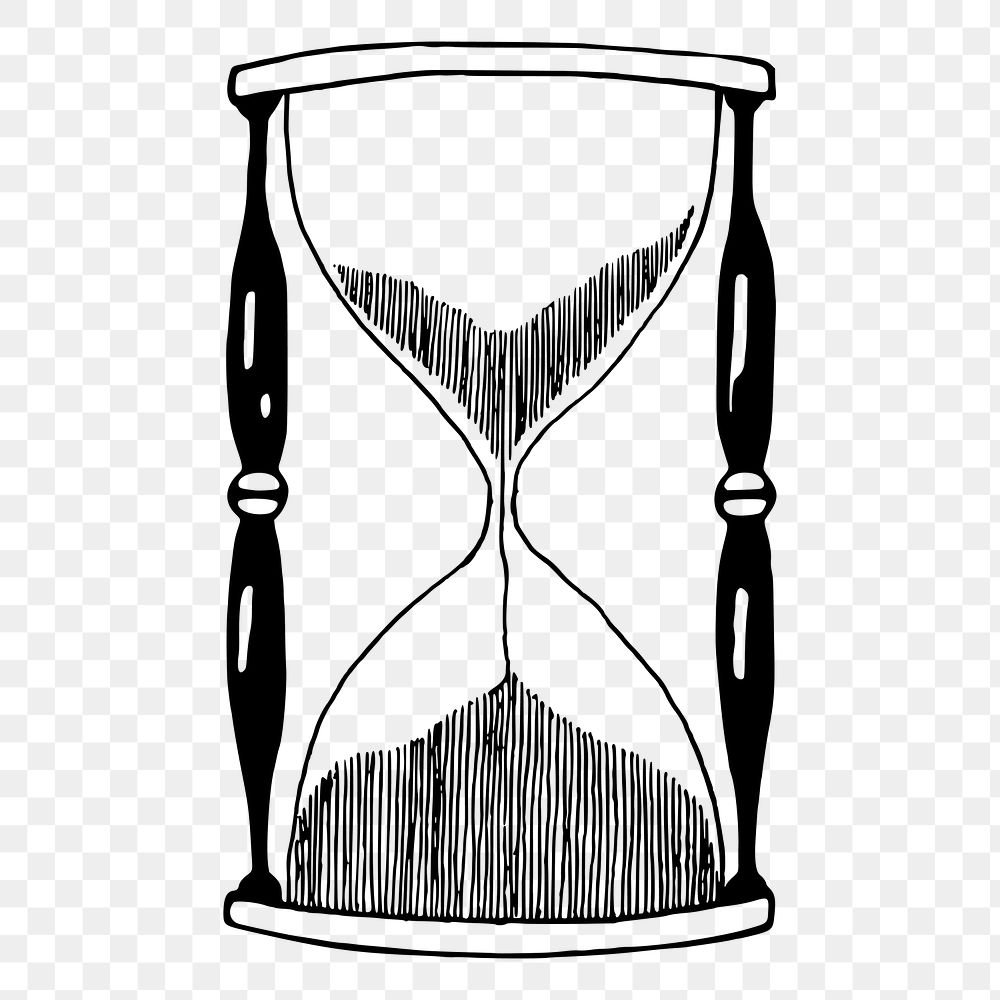 Hourglass png sticker, vintage object illustration on transparent background. Free public domain CC0 image.