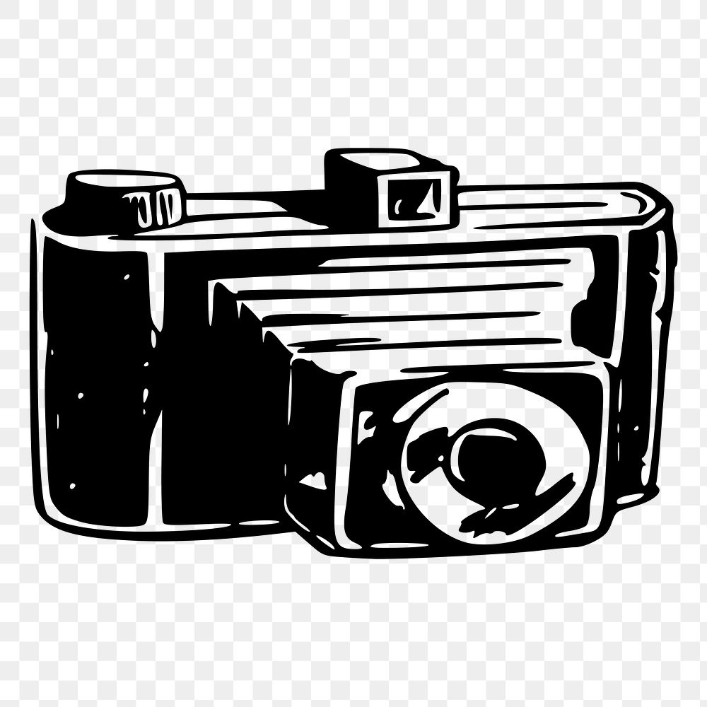 Camera png sticker, vintage object illustration on transparent background. Free public domain CC0 image.