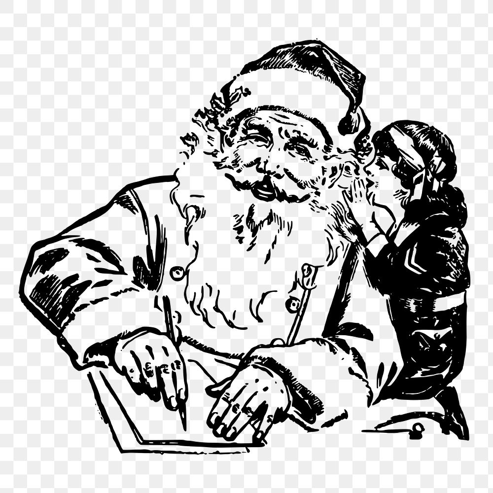 Santa Claus png sticker, vintage Christmas illustration on transparent background. Free public domain CC0 image.