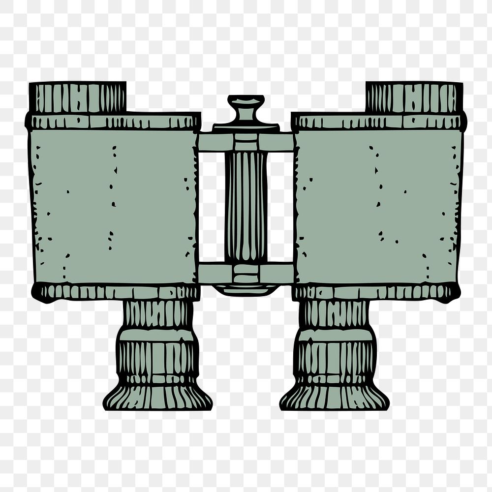 Binoculars png sticker, vintage object illustration on transparent background. Free public domain CC0 image.