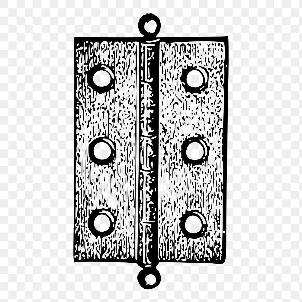 Vintage door hinge png sticker, object illustration on transparent background. Free public domain CC0 image.