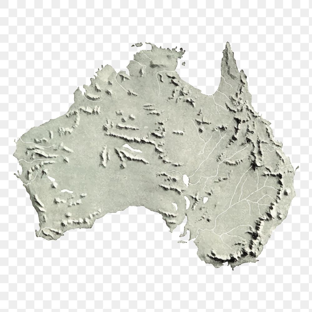 Australia map png sticker, geography illustration, transparent background. Free public domain CC0 image.