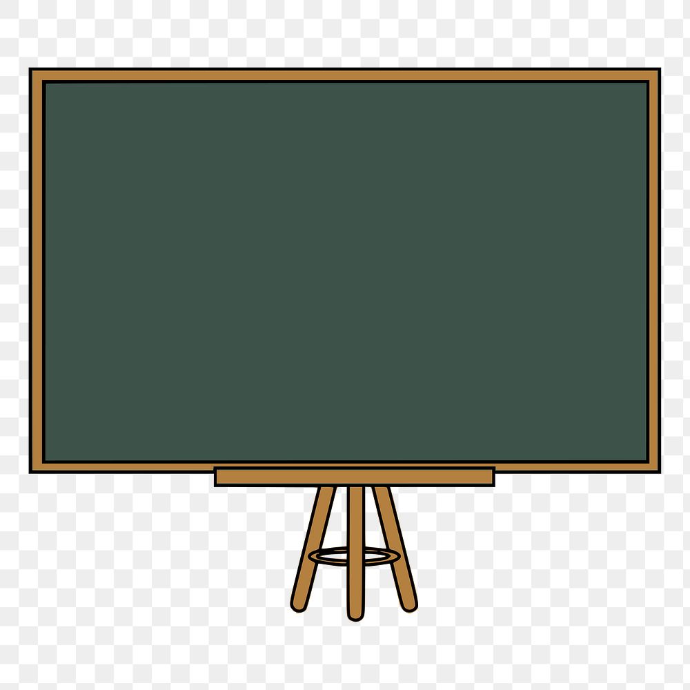 Chalkboard png sticker, school equipment illustration on transparent background. Free public domain CC0 image.