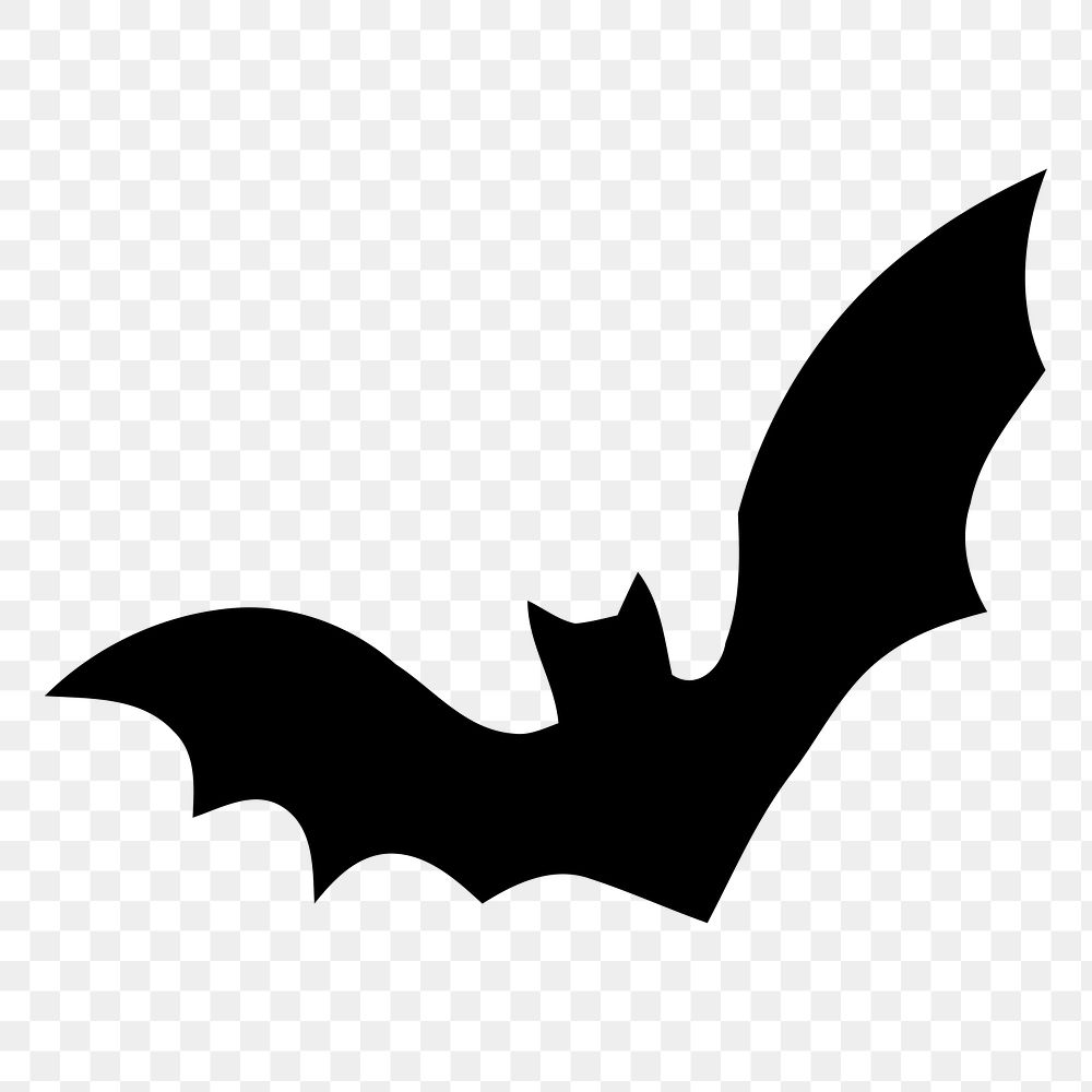 Flying bat png silhouette sticker, Halloween celebration illustration on transparent background. Free public domain CC0…