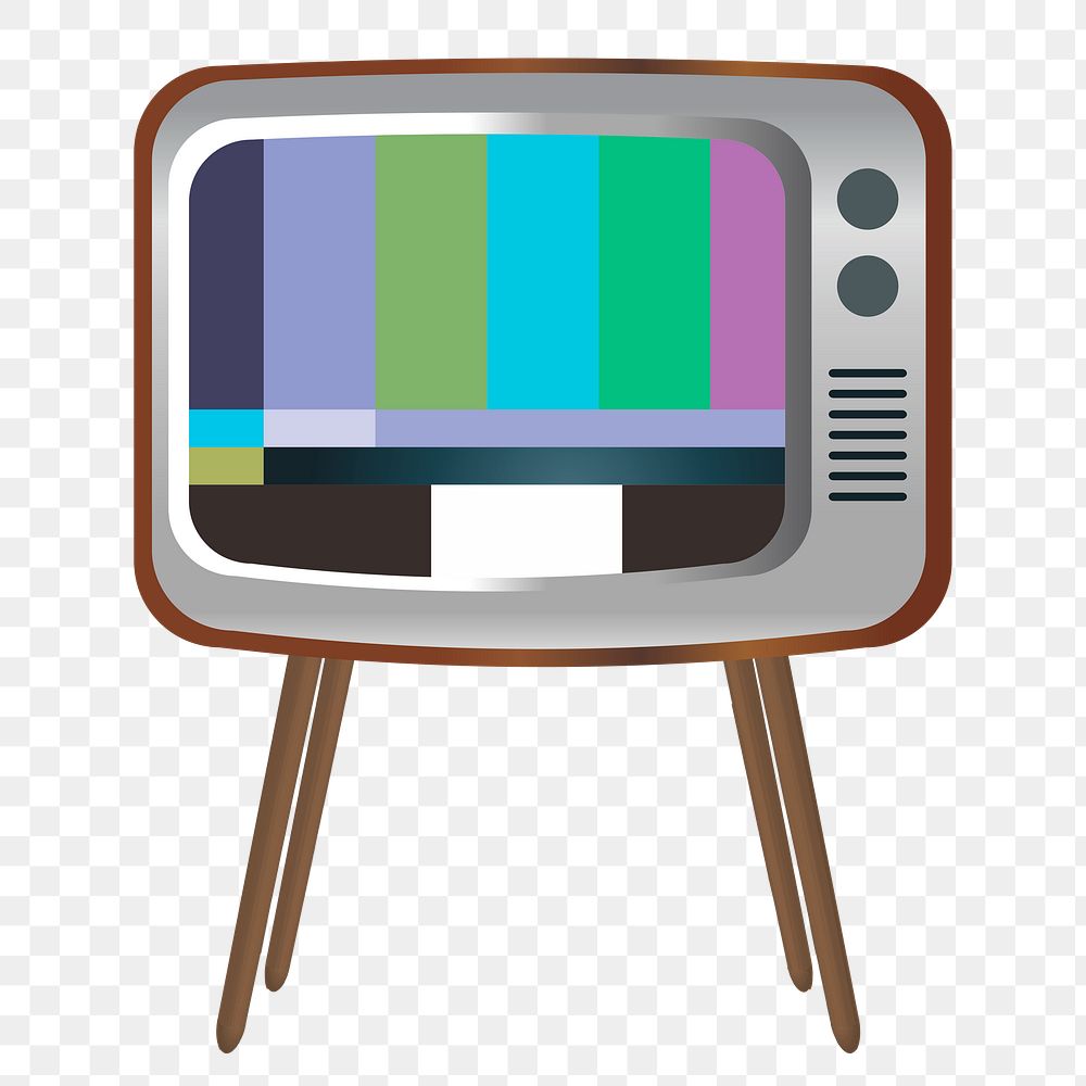 Vintage television png sticker, utility illustration on transparent background. Free public domain CC0 image.