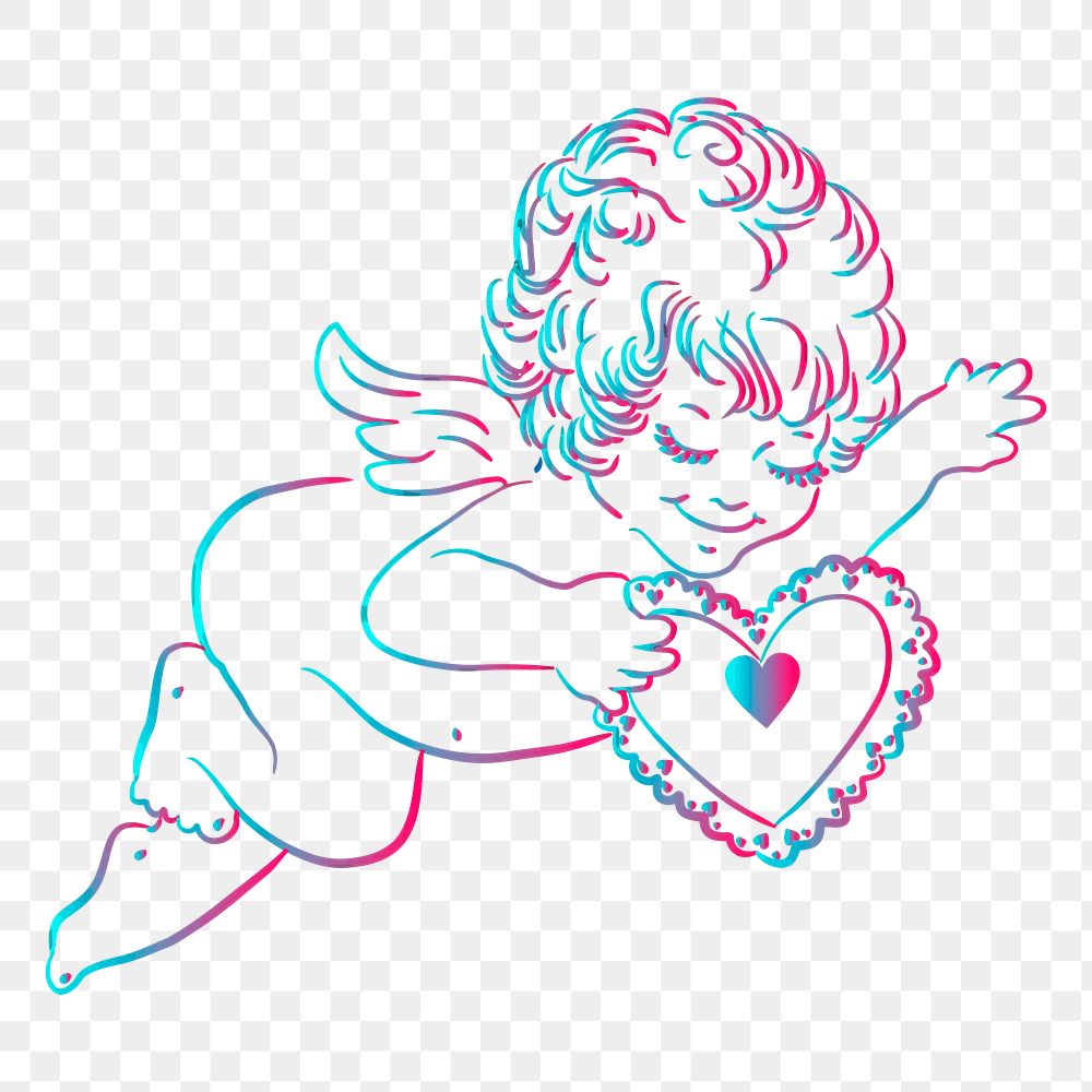 Love cupid png sticker, Valentine's celebration illustration on transparent background. Free public domain CC0 image.