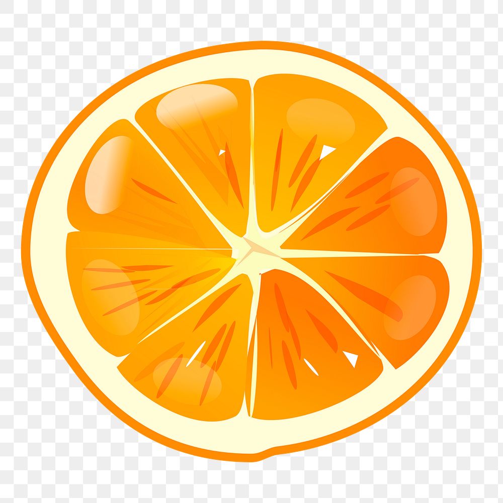 Orange slice png sticker, fruit illustration on transparent background. Free public domain CC0 image.