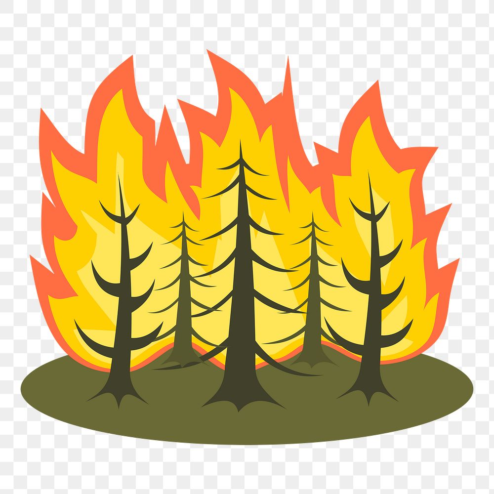 Wildfire png sticker, environment illustration on transparent background. Free public domain CC0 image.
