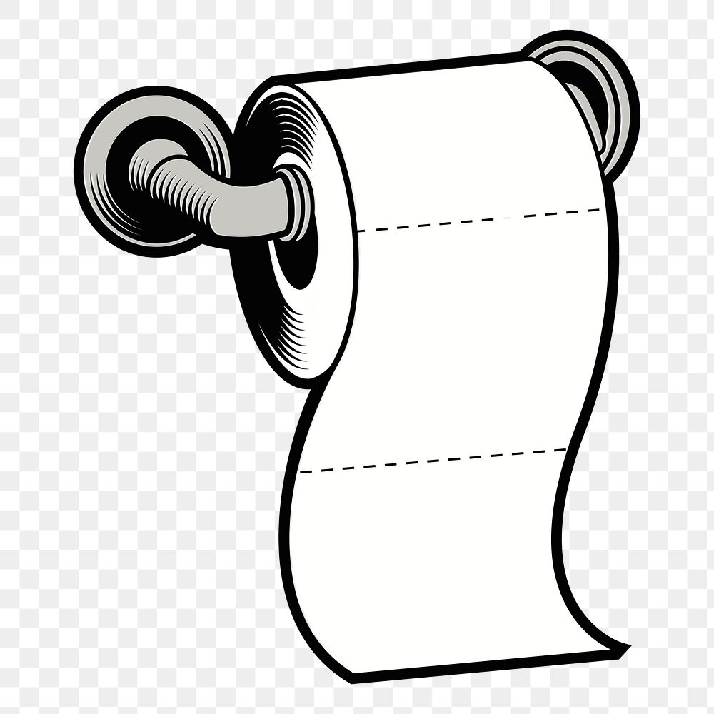 Toilet paper png sticker, object illustration on transparent background. Free public domain CC0 image.