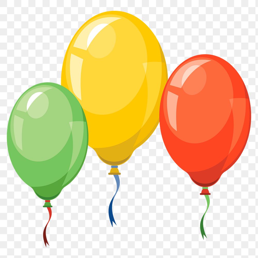 Birthday balloons png sticker, party decoration illustration on transparent background. Free public domain CC0 image.