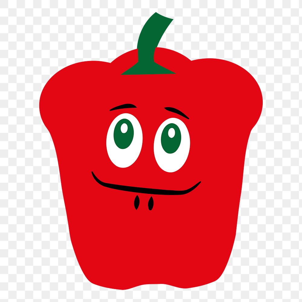 Red capsicum png sticker, vegetable cartoon illustration on transparent background. Free public domain CC0 image.