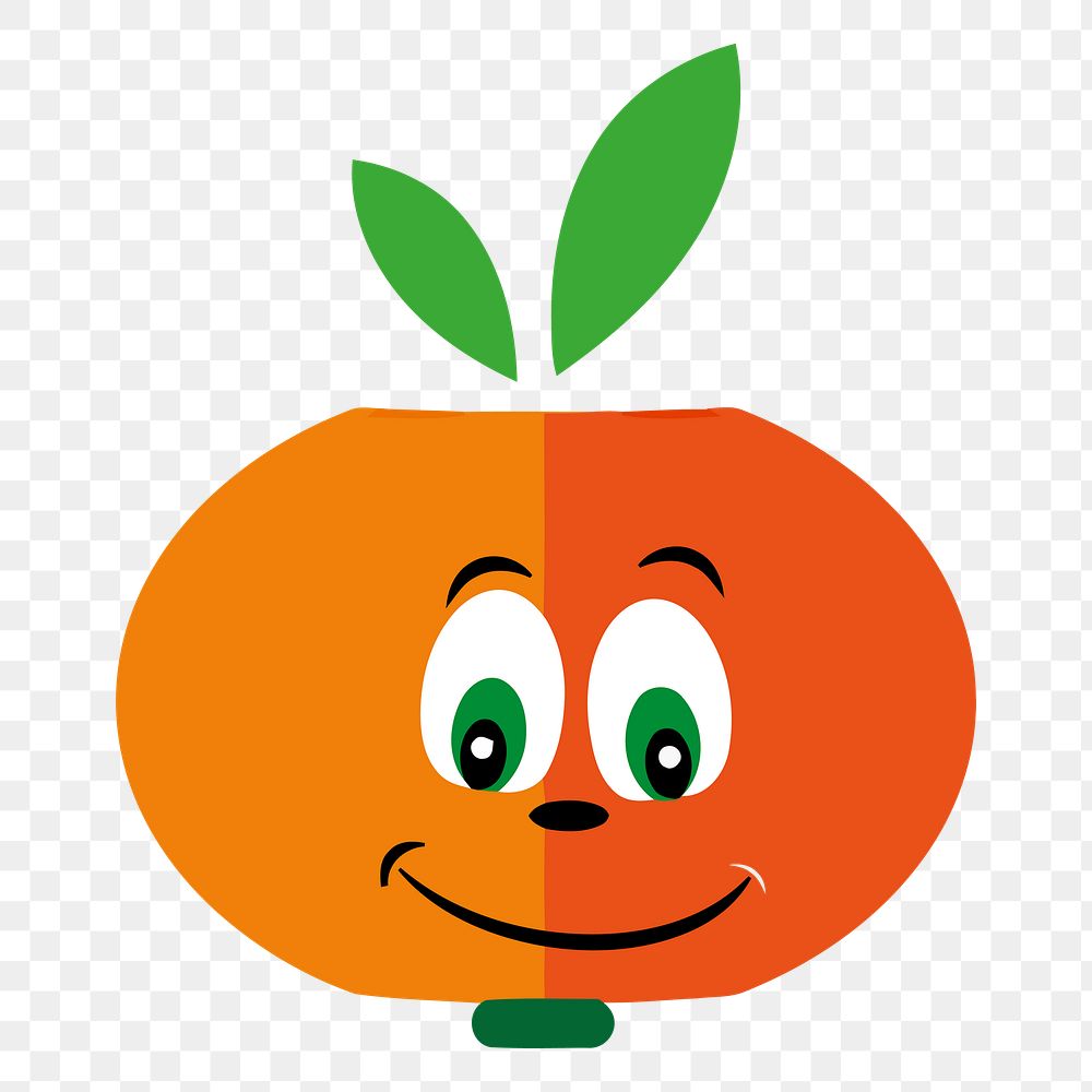 Cartoon orange png sticker, fruit illustration on transparent background. Free public domain CC0 image.