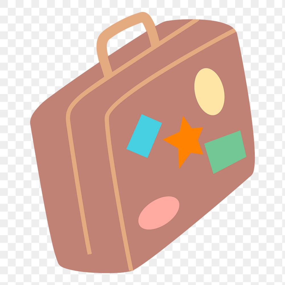 Vintage luggage png sticker, travel illustration on transparent background. Free public domain CC0 image.