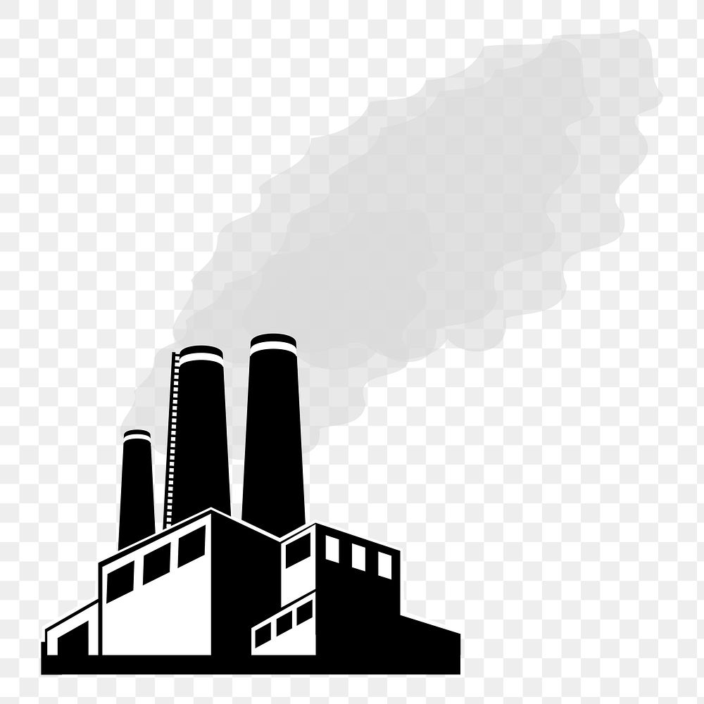 Factory building png sticker, industry illustration on transparent background. Free public domain CC0 image.