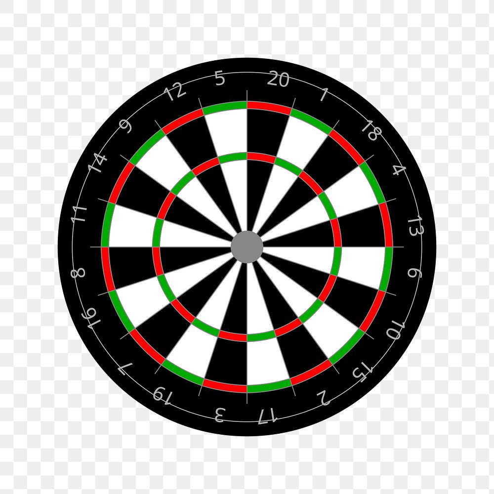 Dartboard png sticker, entertainment illustration on transparent background. Free public domain CC0 image.