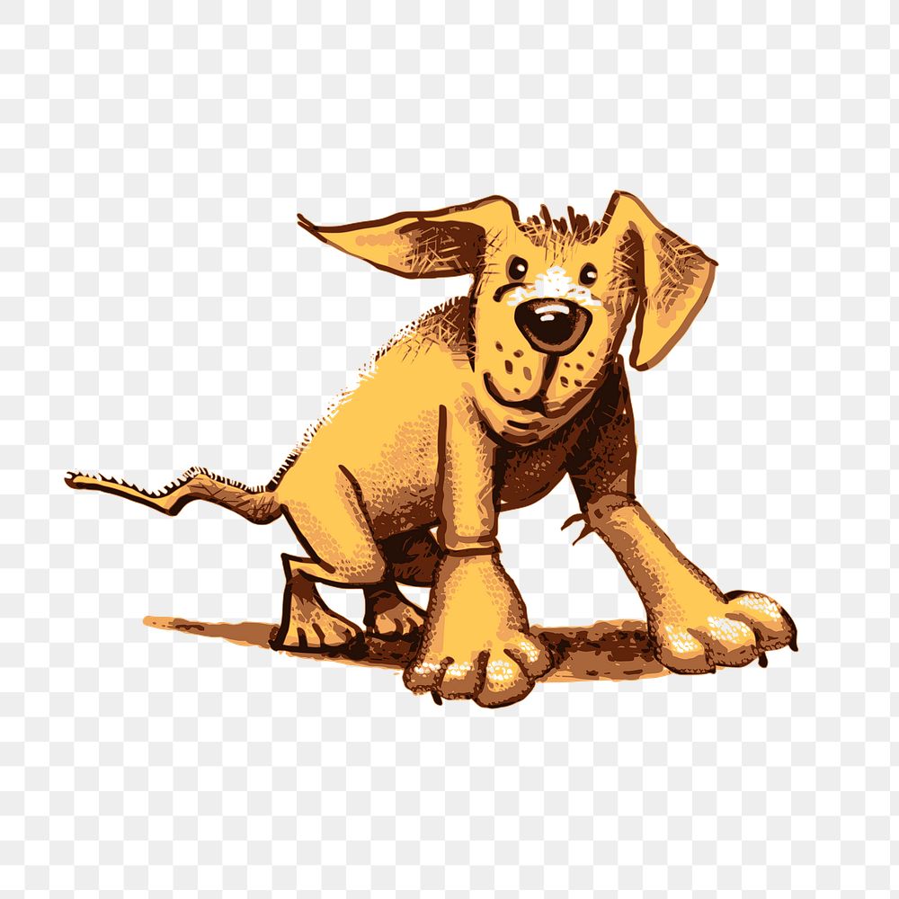 Dog png sticker, animal illustration on transparent background. Free public domain CC0 image.