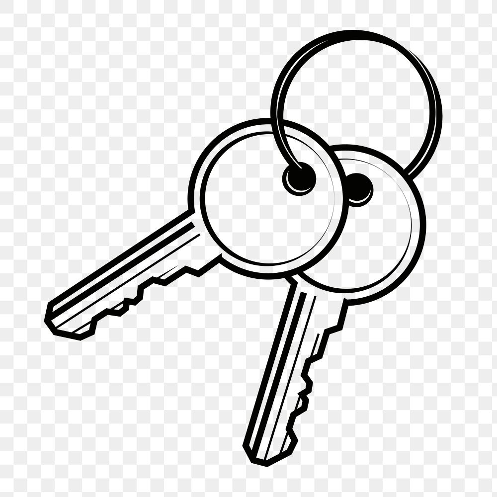 Keys png sticker, object illustration on transparent background. Free public domain CC0 image.