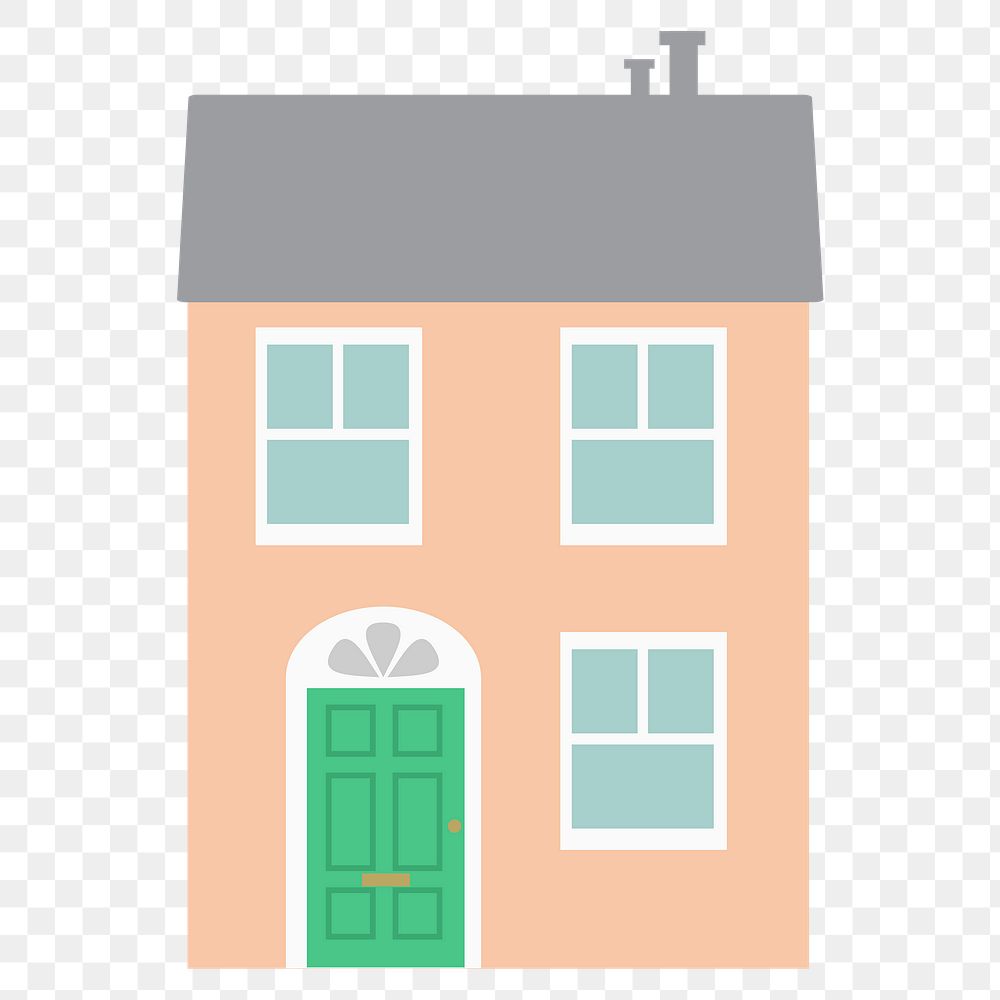 Cartoon house png sticker, architecture illustration on transparent background. Free public domain CC0 image.