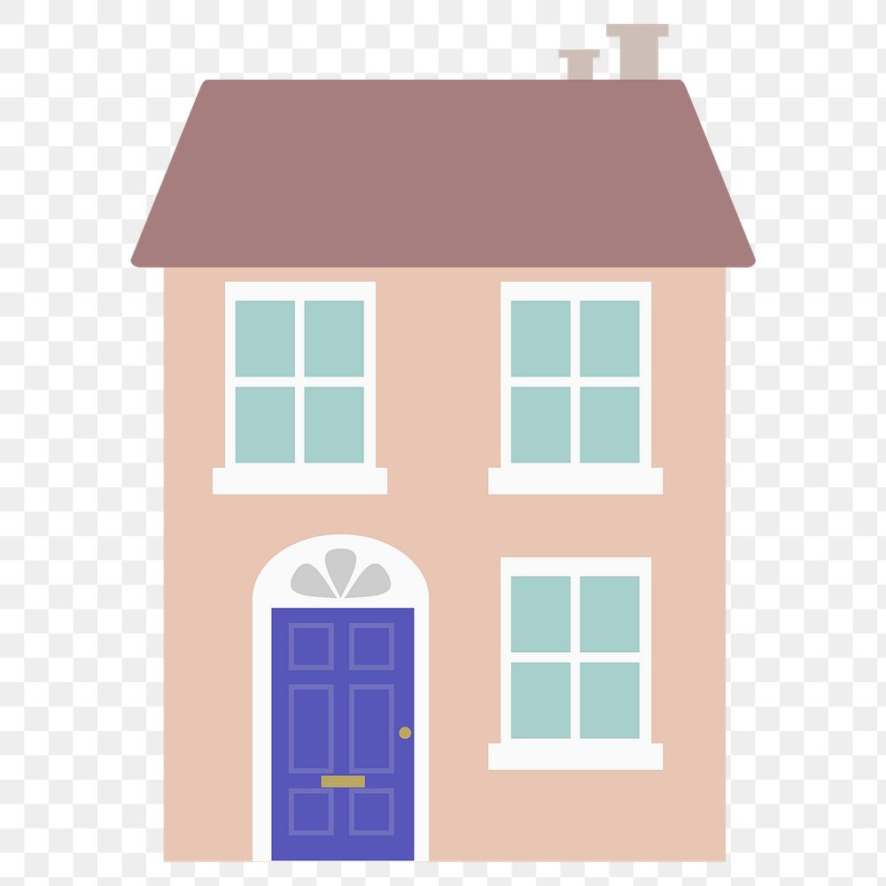 Cartoon house png sticker, architecture illustration on transparent background. Free public domain CC0 image.