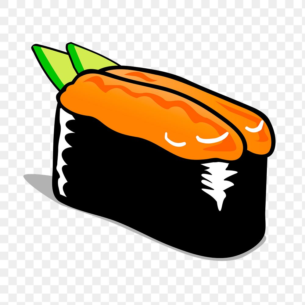Sea urchin png sushi sticker, Japanese food illustration on transparent background. Free public domain CC0 image.