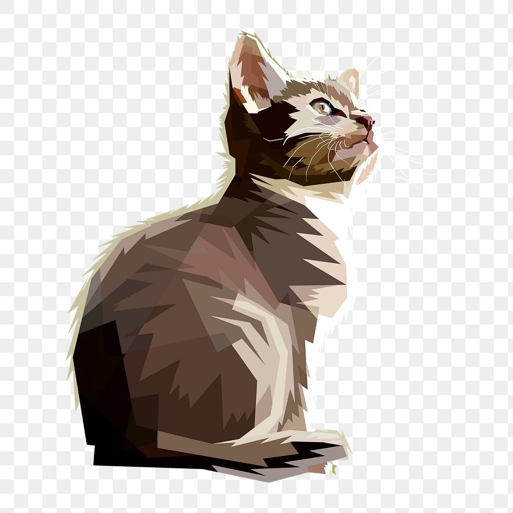 Cute kitten png sticker, animal illustration on transparent background. Free public domain CC0 image.