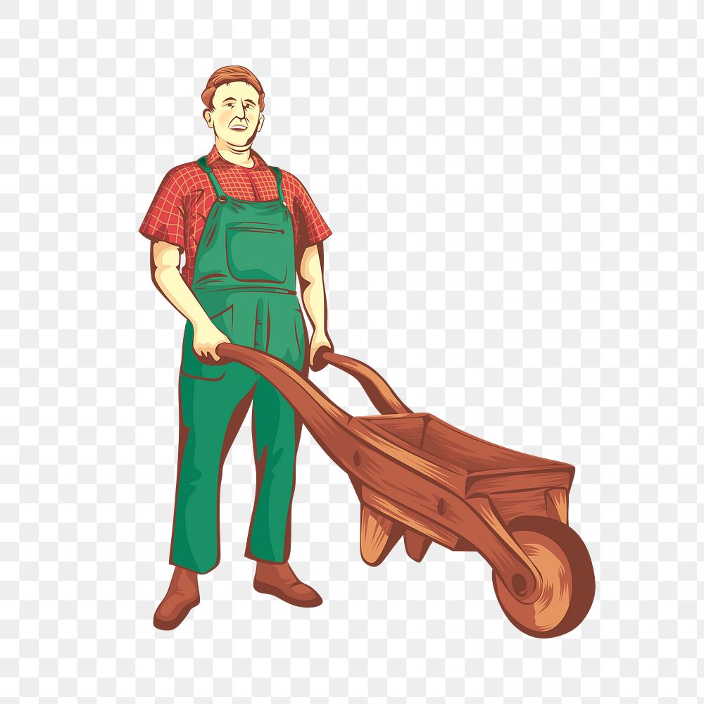 Male farmer png sticker, job illustration on transparent background. Free public domain CC0 image.