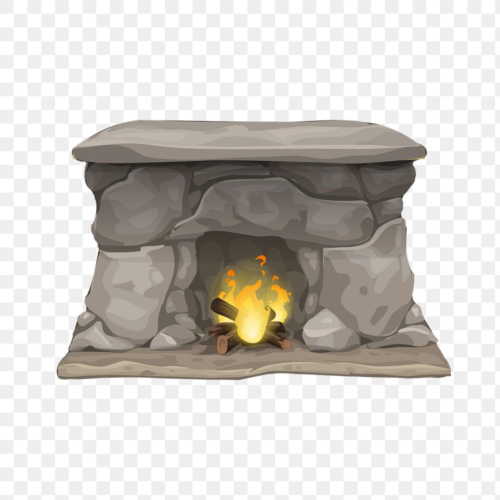 Vintage fireplace png sticker, interior illustration on transparent background. Free public domain CC0 image.