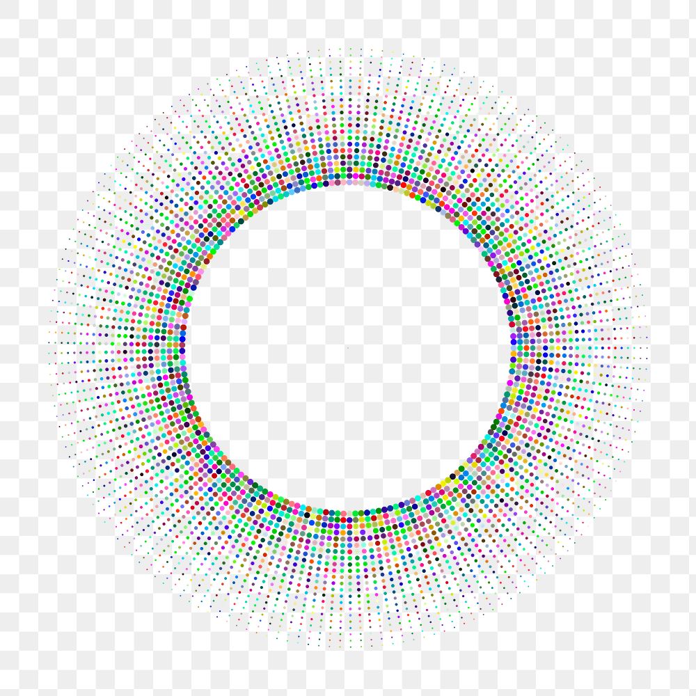 Prismatic radial png frame, colorful illustration on transparent background. Free public domain CC0 image.