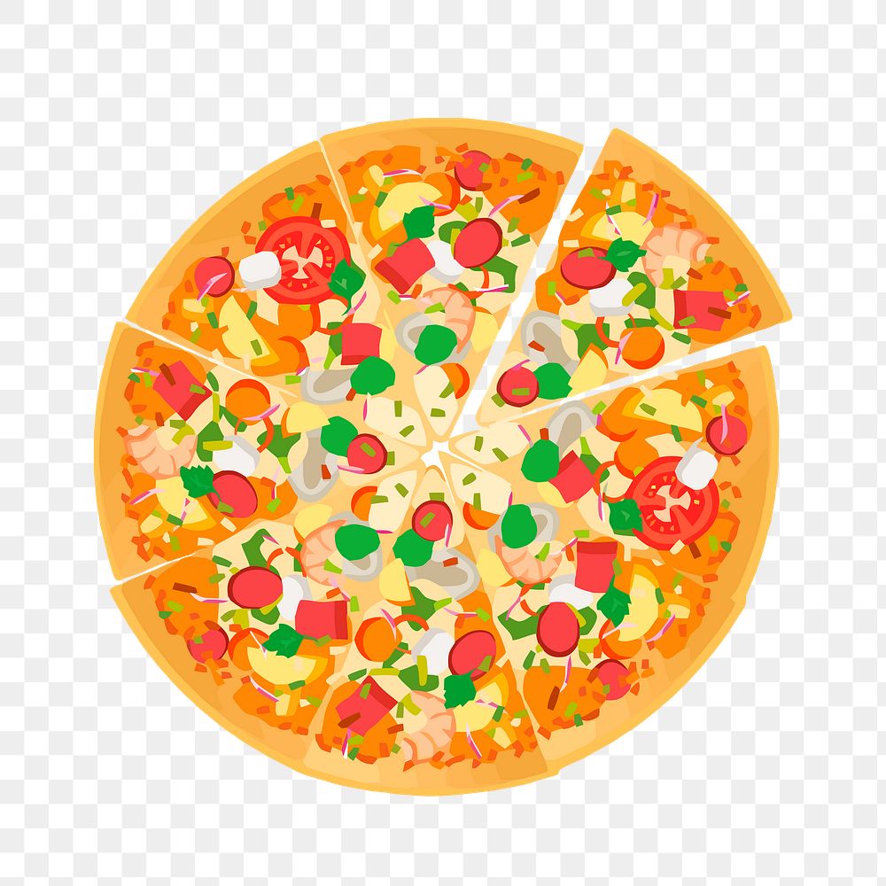 Pizza png sticker, fast food illustration on transparent background. Free public domain CC0 image.