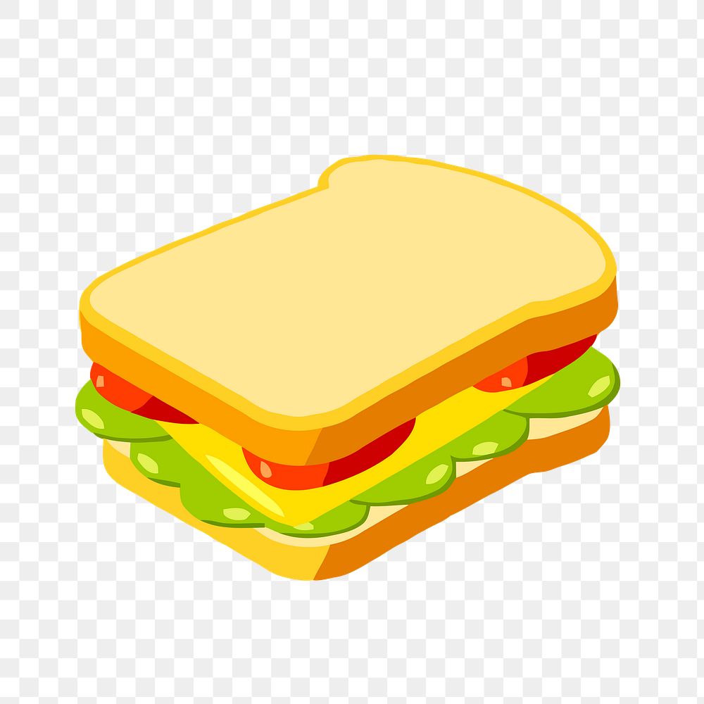 Sandwich png sticker, food illustration on transparent background. Free public domain CC0 image.