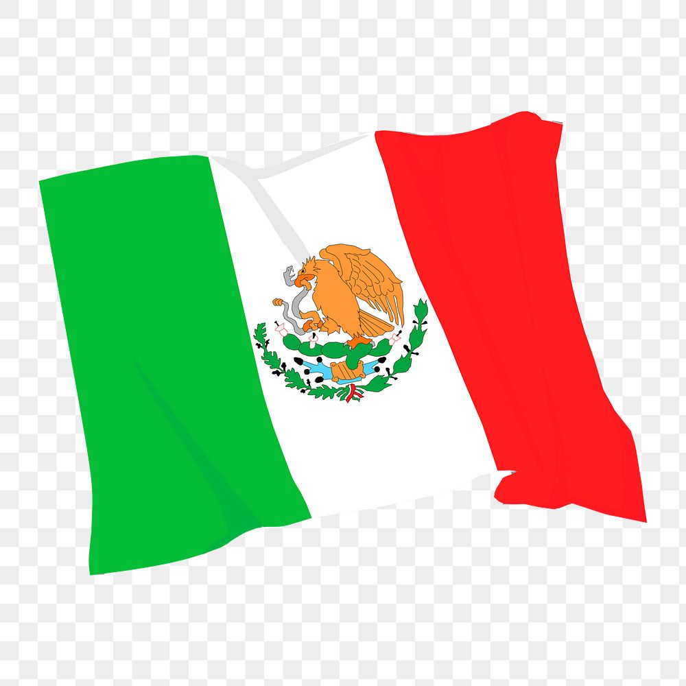 Mexican flag png sticker, national symbol illustration on transparent background. Free public domain CC0 image.