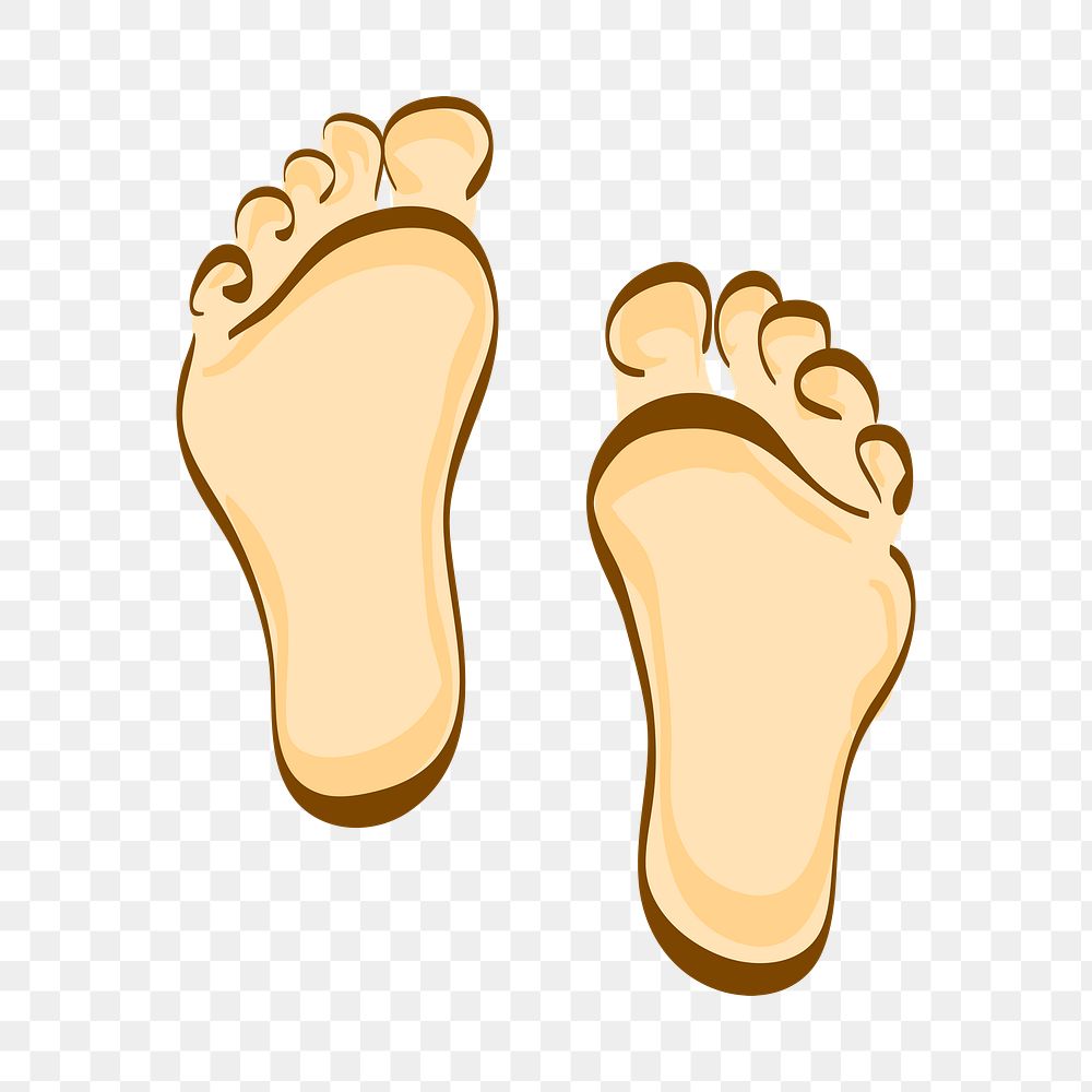 Human feet png sticker, cartoon illustration on transparent background. Free public domain CC0 image.