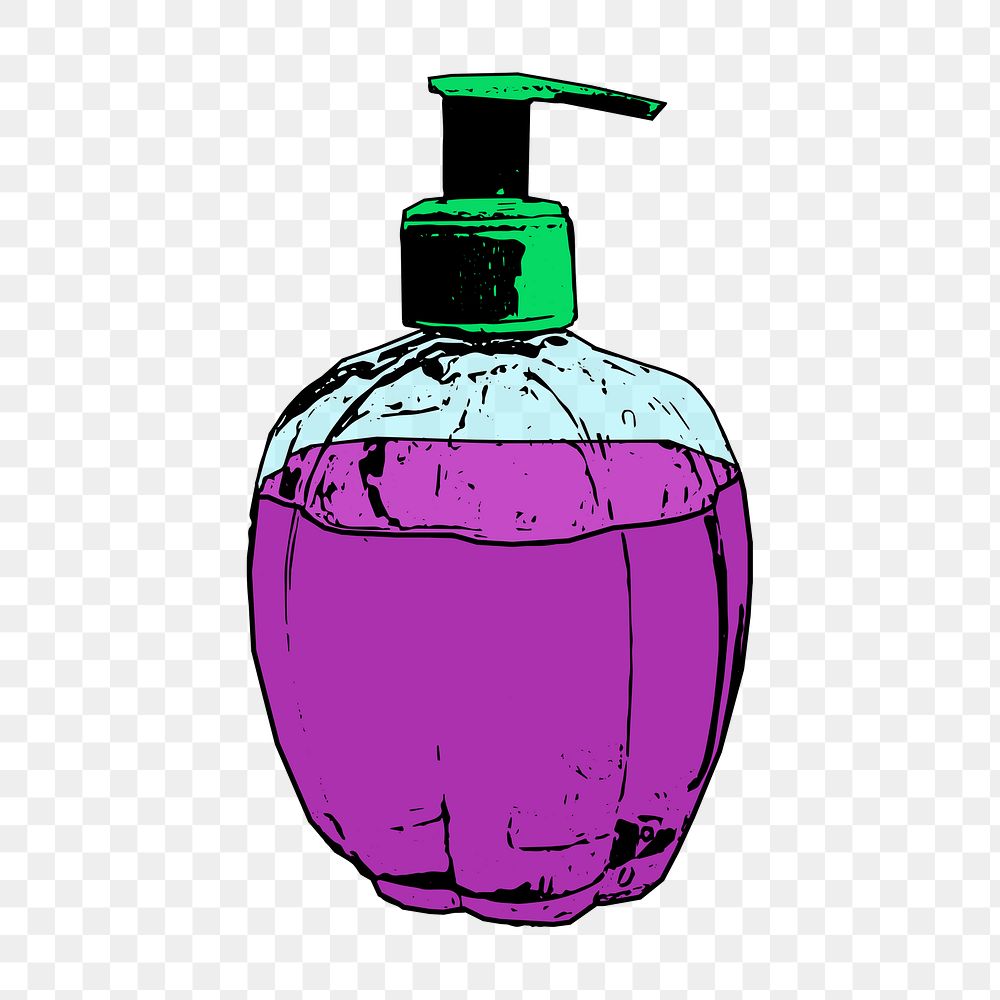 Pump bottle png sticker, object illustration on transparent background. Free public domain CC0 image.