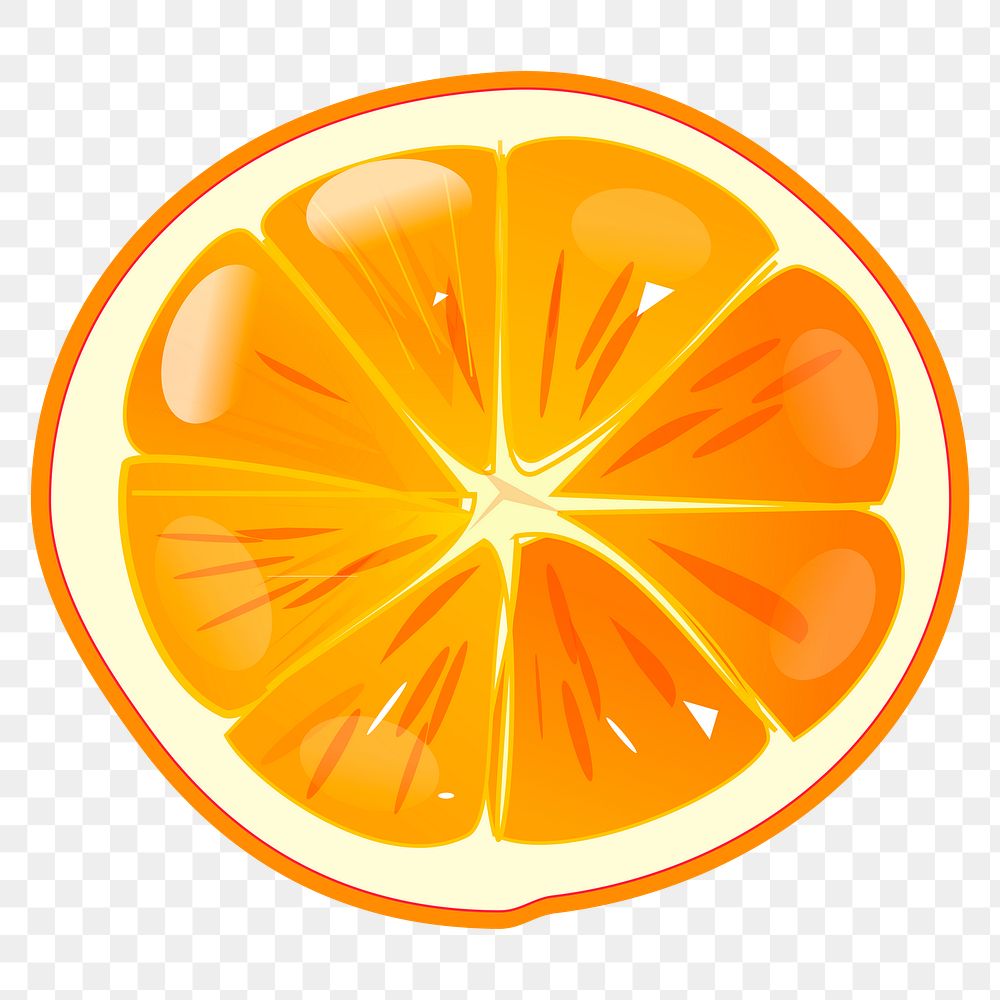 Orange png sticker, fruit illustration on transparent background. Free public domain CC0 image.