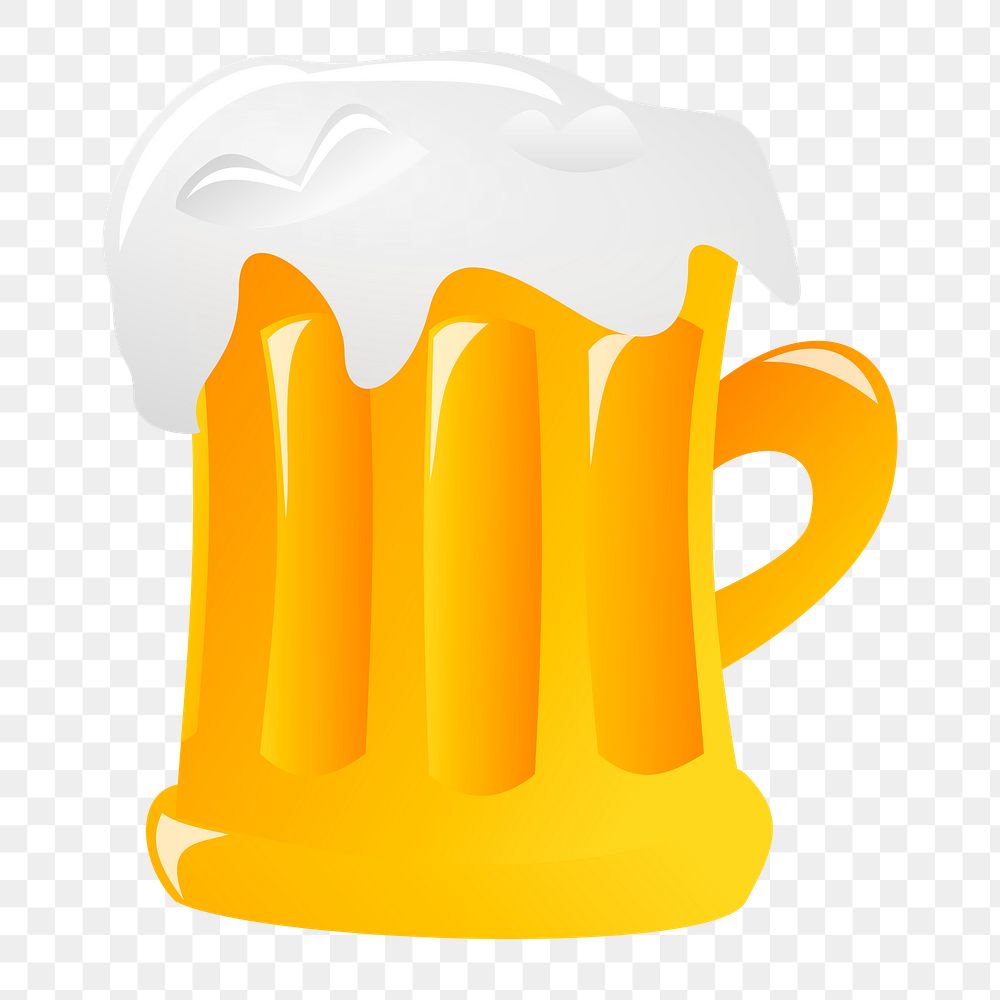 Beer glass png sticker, alcoholic drink illustration on transparent background. Free public domain CC0 image.