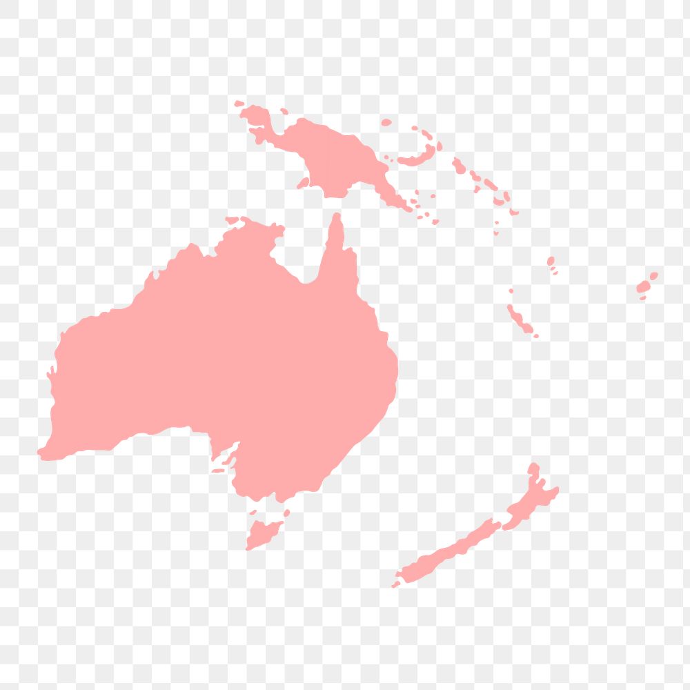 Australia map png sticker, pink illustration on transparent background. Free public domain CC0 image.