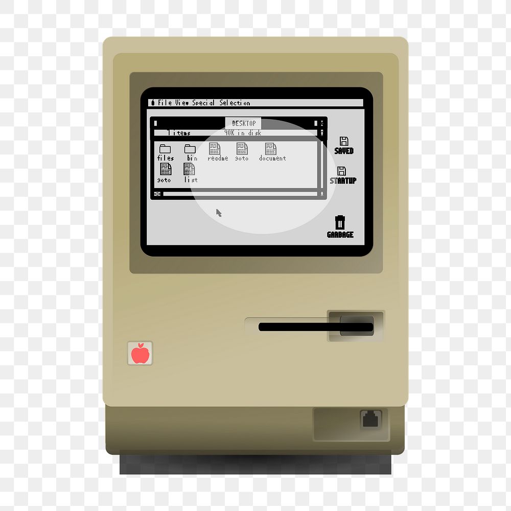 Computer screen png sticker, vintage technology illustration on transparent background. Free public domain CC0 image.