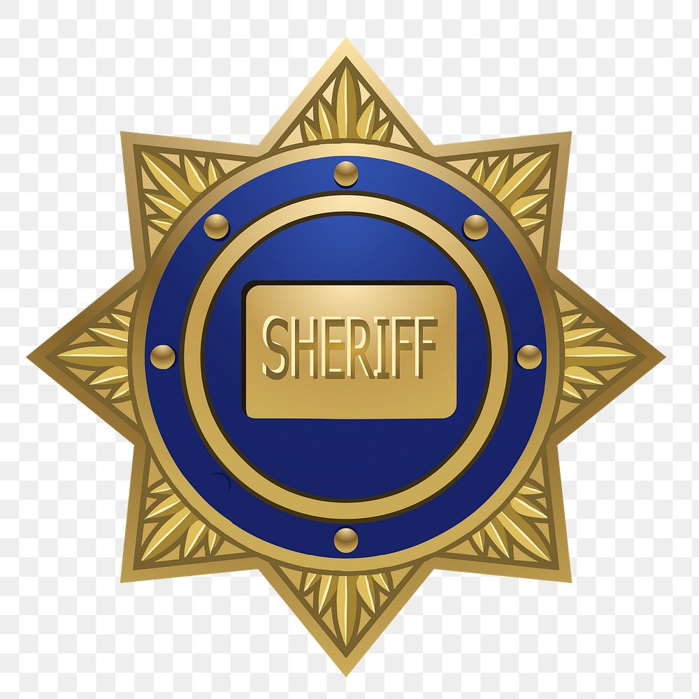 Sheriff badge png sticker, object illustration on transparent background. Free public domain CC0 image.