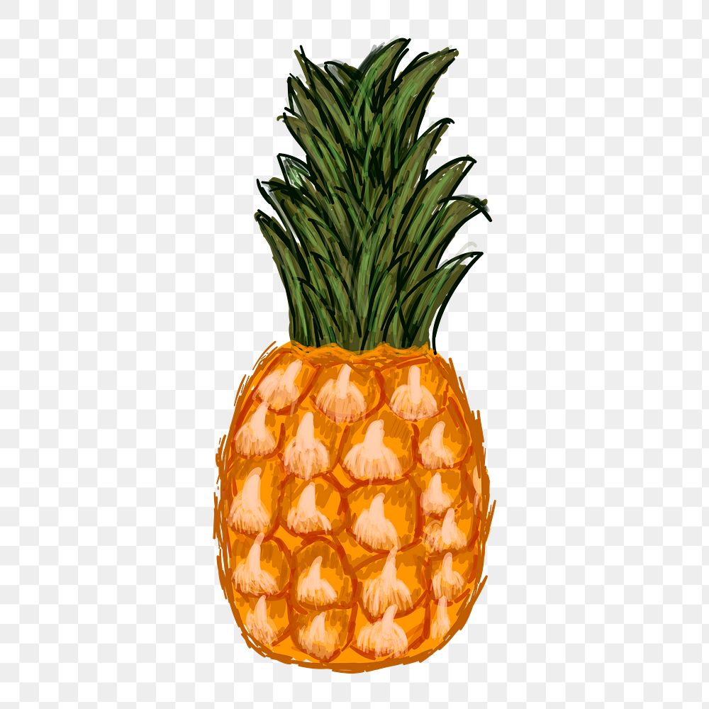 Pineapple png sticker, fruit illustration on transparent background. Free public domain CC0 image.