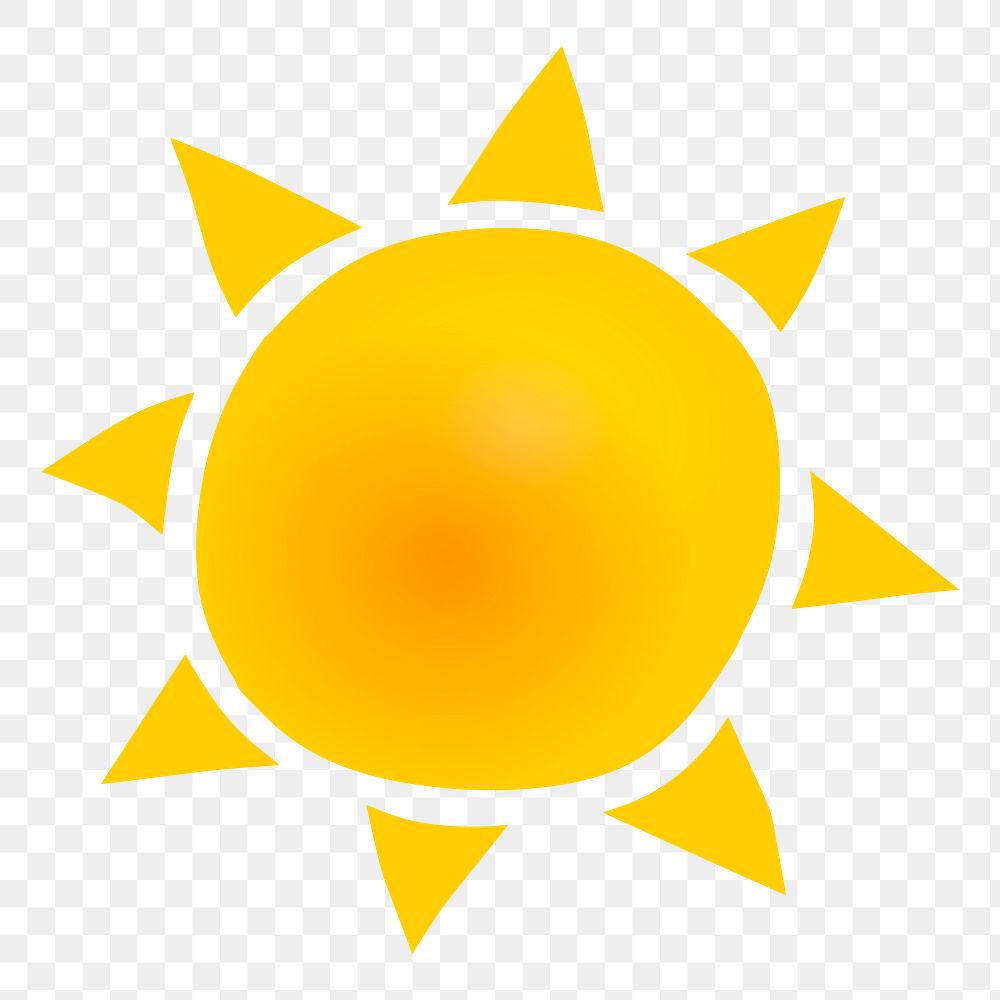 Sun doodle png sticker, weather illustration on transparent background. Free public domain CC0 image.