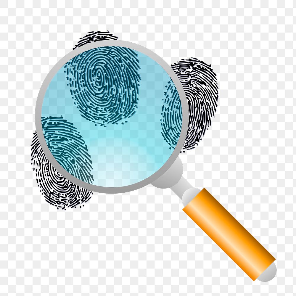 Fingerprint search png sticker, technology illustration on transparent background. Free public domain CC0 image.